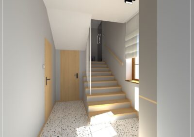 Projekt klatki schodowej w domu jednorodzinnym w Goczałkowicach Zdrój