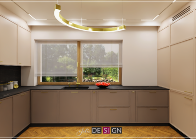 Projekt kuchni w domu jednorodzinnym w Gliwicach – JoLie Design