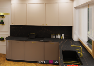 Projekt kuchni w domu jednorodzinnym w Gliwicach – JoLie Design