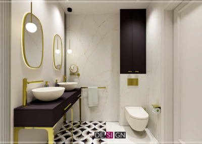 Projekt łazienki w domu jednorodzinnym w Gliwicach – JoLie Design