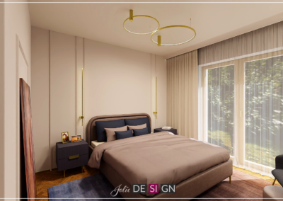 Projekt sypialni w domu jednorodzinnym w Gliwicach – JoLie Design