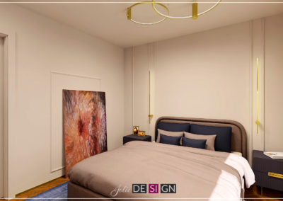 Projekt sypialni w domu jednorodzinnym w Gliwicach – JoLie Design
