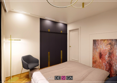 Projekt sypialni w domu jednorodzinnym w Gliwicach – JoLie Design