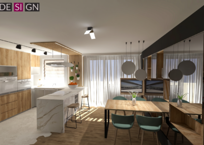 Projekt salonu w mieszkaniu w Cieszynie – JoLie Design