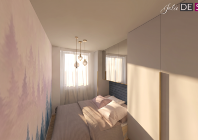 Projekt sypialni w mieszkaniu w Cieszynie – JoLie Design