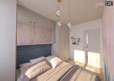 Projekt sypialni w mieszkaniu w Cieszynie – JoLie Design