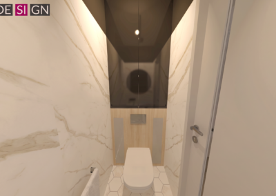 Projekt toalety w mieszkaniu w Cieszynie – JoLie Design
