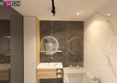Projekt łazienki w mieszkaniu w Cieszynie – JoLie Design
