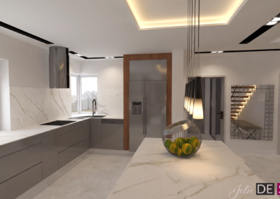 Projekt kuchni w domu w Orzeszu – JoLie Design