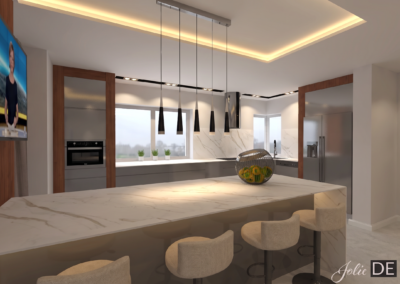 Projekt kuchni w domu w Orzeszu – JoLie Design