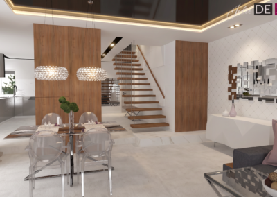Projekt salonu w domu w Orzeszu – JoLie Design