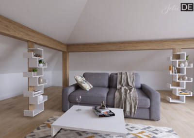 Projekt pokoju gościnnego w domu w Orzeszu – JoLie Design