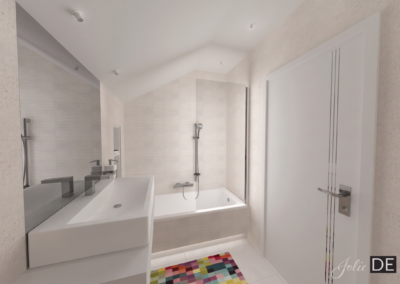 Projekt łazienki w domu w Orzeszu – JoLie Design