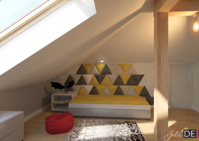 Projekt pokoju chłopca w domu w Orzeszu – JoLie Design