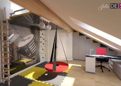 Projekt pokoju chłopca w domu w Orzeszu – JoLie Design