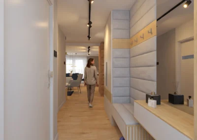 Projekt przedpokoju w domu dwurodzinnym w Rybniku – JoLie Design