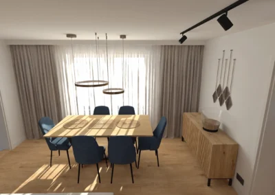 Projekt salonu w domu dwurodzinnym w Rybniku – JoLie Design