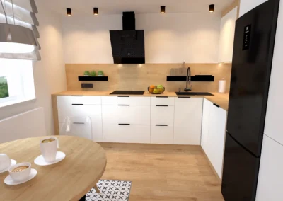 Projekt kuchni w domu dwurodzinnym w Rybniku – JoLie Design