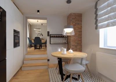 Projekt kuchni w domu dwurodzinnym w Rybniku – JoLie Design