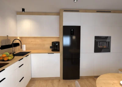 Projekt kuchni w domu dwurodzinnym w Rybniku – JoLie Design