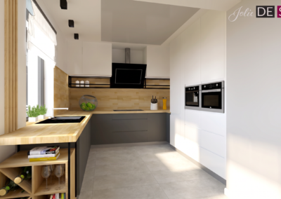 Projekt kuchni w domu pokazowym dla dewelopera w Żorach – JoLie Design