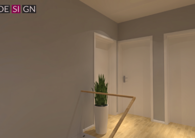 Projekt klatki schodowej w domu pokazowym dla dewelopera w Żorach – JoLie Design