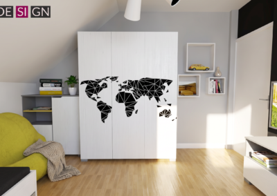 Projekt pokoju nastolatka w domu pokazowym dla dewelopera w Żorach – JoLie Design