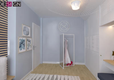 Projekt sypialni w domu pokazowym dla dewelopera w Żorach – JoLie Design