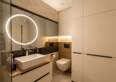 Projekt łazienki w mieszkaniu w Rybniku – JoLie Design